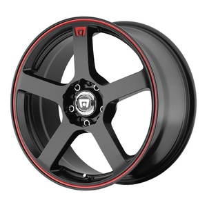 Kuva tuotteesta Statusfälgar Mr116 Matte Black Red Racing Stripe