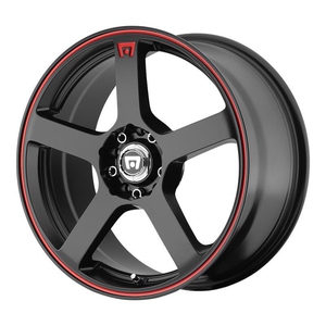 Kuva tuotteesta Statusfälgar Mr116 Matte Black Red Racing Stripe