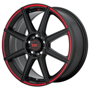 Kuva tuotteesta Statusfälgar Mr142 Satin Black With Red Stripe