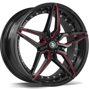 Kuva tuotteesta Statusfälgar Sv-Ar Black Glossy Milled Red