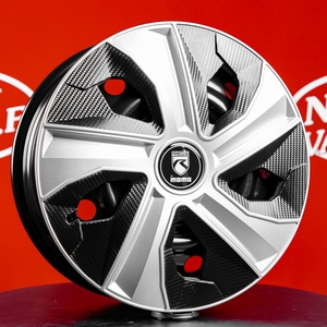 Kuva tuotteesta Momo Reds Wheel Cover Pölykapselit 15" Matt Silver/gloss Black Carbon Texture
